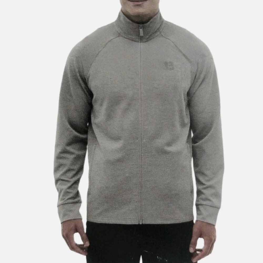 Bench Men's Full Zip Knit Moisture Wicking Jacket Gray Size L